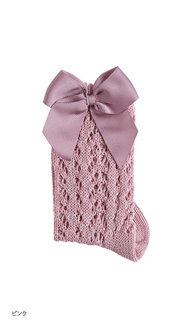 コンドル コットンオープンワークニーハイソックス 2色展開 4 6歳