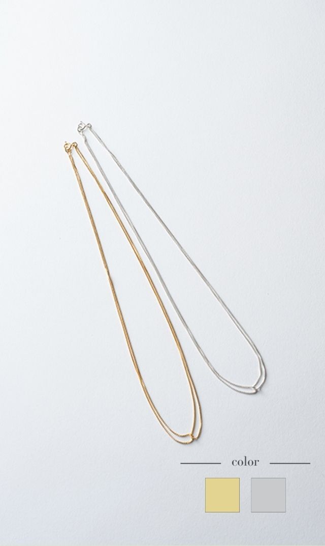 2連ネックレス銀金