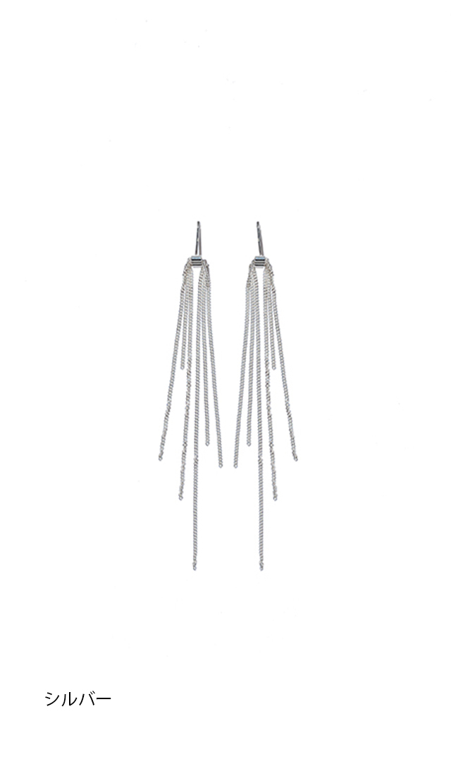 チェーンピアス銀金