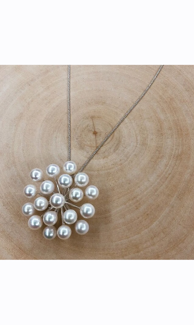 ファンエンパイヤ】スパークルアコヤパールブローチ(7mmホワイト/silver)