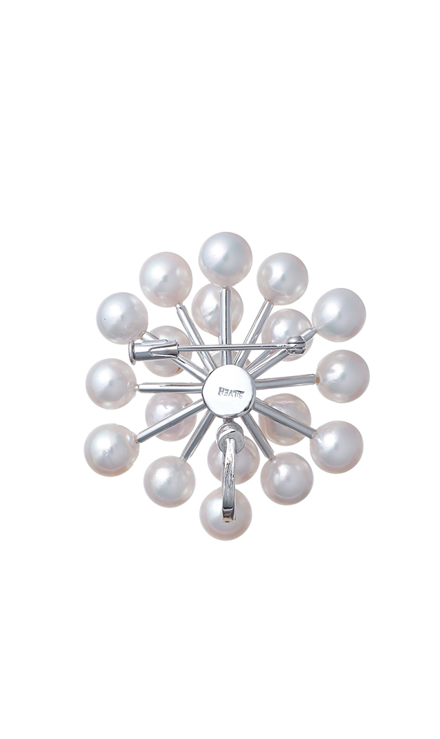 ファンエンパイヤ】スパークルアコヤパールブローチ(7mmホワイト/silver)
