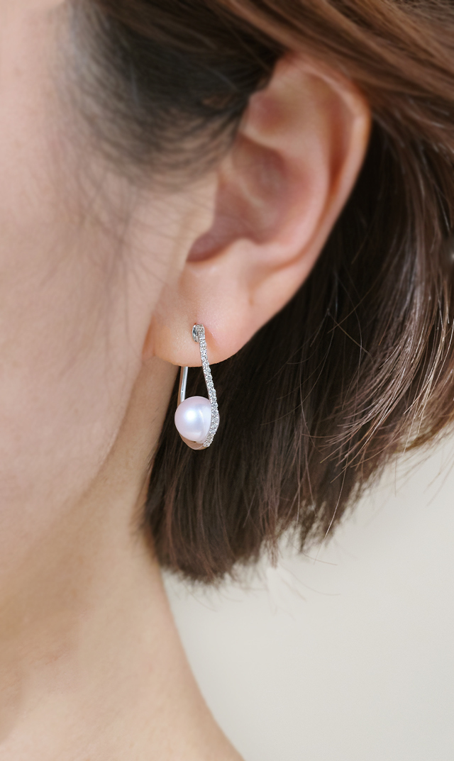 Funempire アコヤパールフープピアス