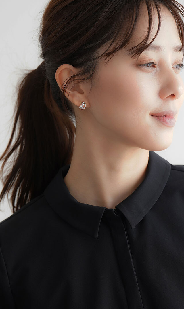 ファンエンパイヤアコヤ２粒パールピアス