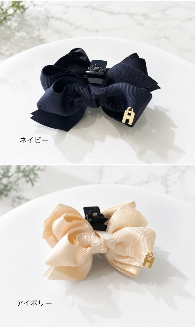 [期間限定販売]【ハニービジュー(THE HANY Bijoux)】グログランサテンワニクリップ ミニ