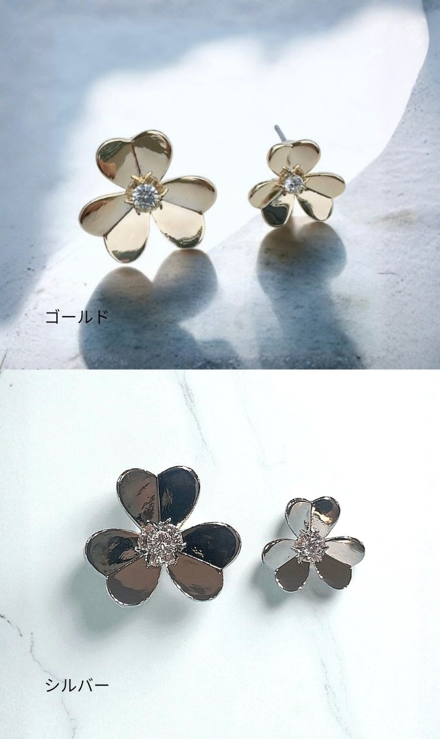 ハニービジュー(THE HANY Bijoux)】アシンメトリーフラワーピアス