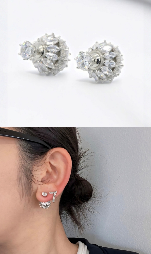 [期間限定販売]【ハニービジュー(THE HANY Bijoux)】プチボールピアス(シルバー）