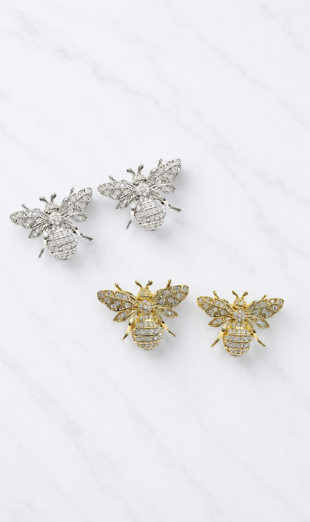 [期間限定販売]【ハニービジュー(THE HANY Bijoux)】ビーピアス・イヤリング（ゴールド / シルバー）