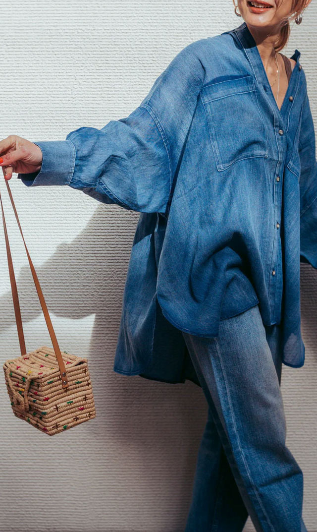 H.V.F.N BIT BLUE コラボ デニムシャツ FLOW DENIM H.V.F.N (ハブファン)」とデニムブランド 「BIT BLUE」との