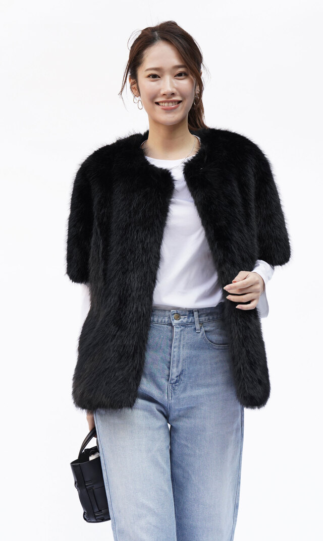 ハブレスKIKOファージャケット(グレー・黒2色展開）