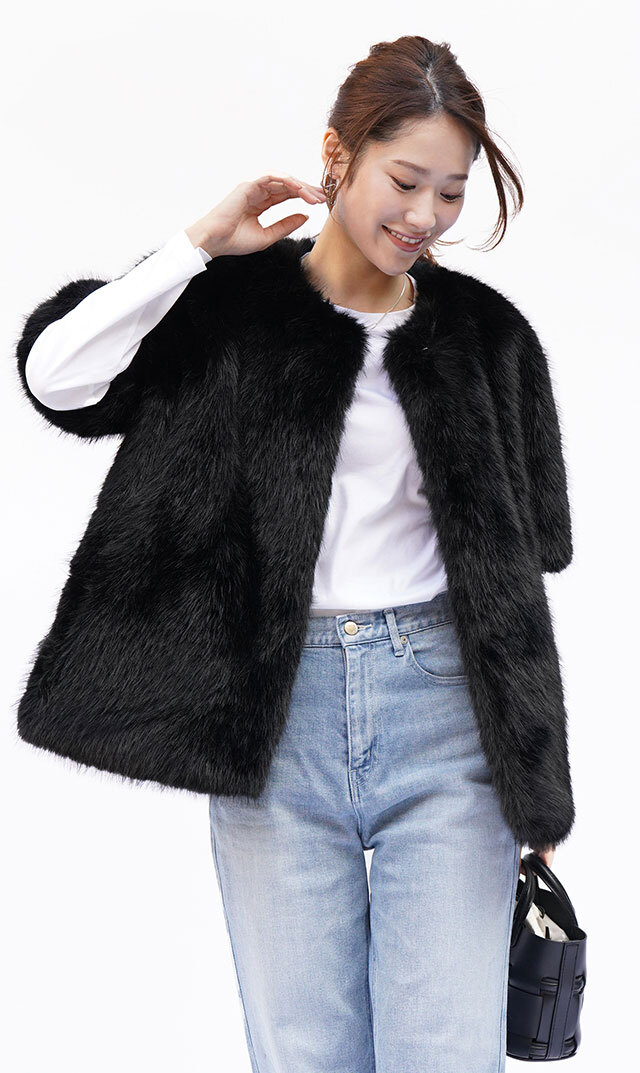 ハブレスKIKOファージャケット(グレー・黒2色展開）