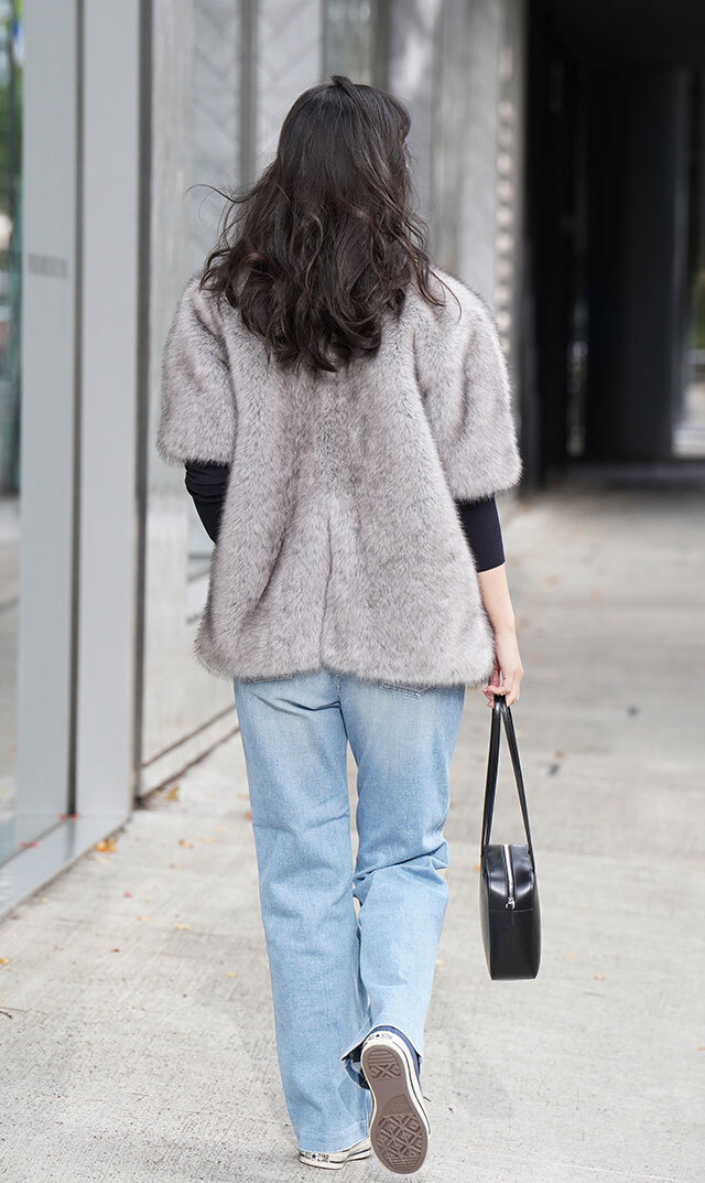 ハブレスKIKOファージャケット(グレー・黒2色展開）