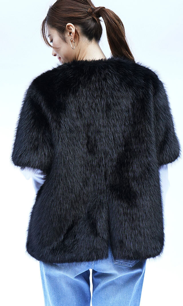 ハブレスKIKOファージャケット(グレー・黒2色展開）