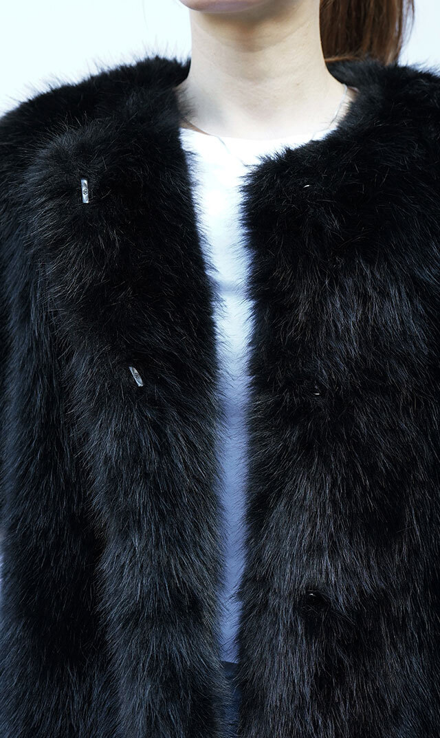 ハブレスKIKOファージャケット(グレー・黒2色展開）