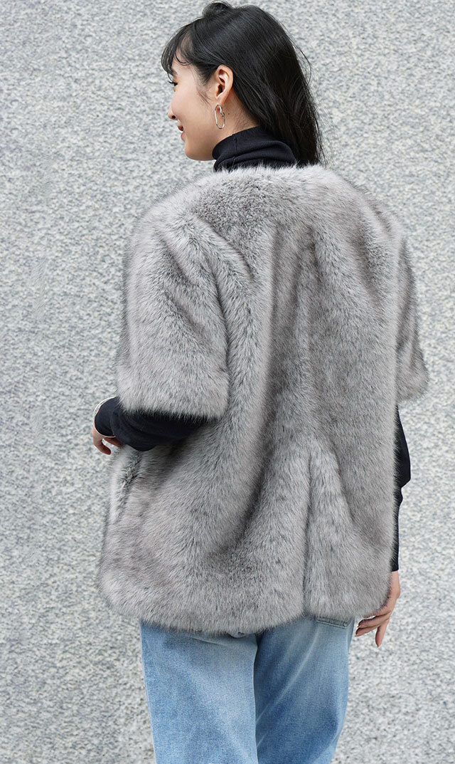 ハブレスKIKOファージャケット(グレー・黒2色展開）