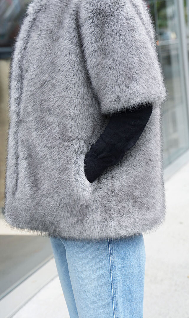 ハブレスKIKOファージャケット(グレー・黒2色展開）