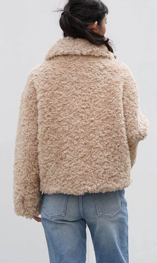 ジャッキーTRACIコートクリームカリー色