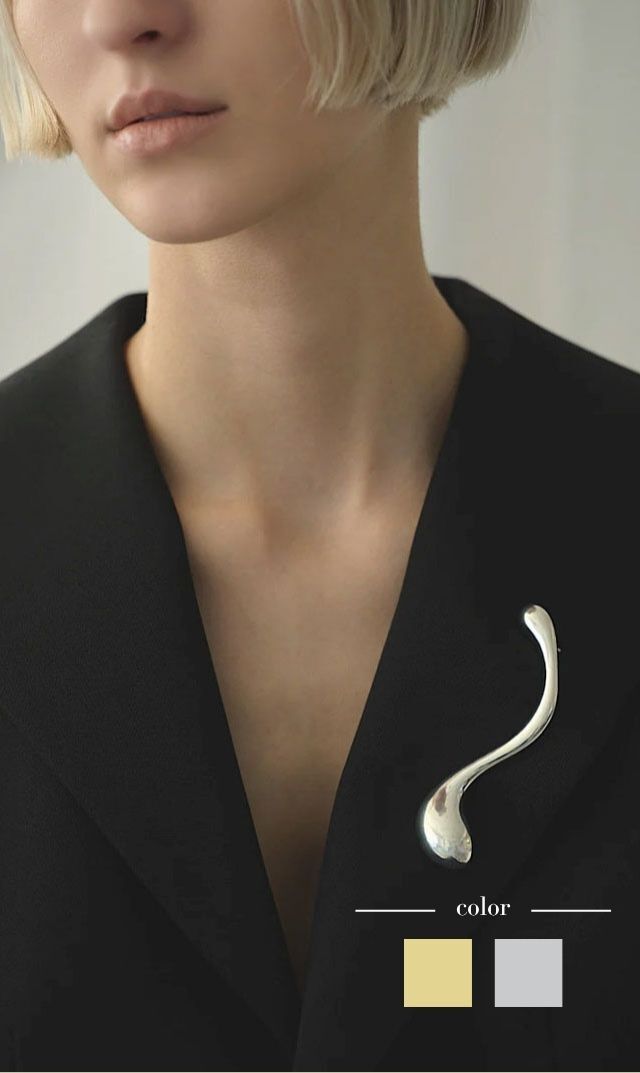 【ジャミレイ】WINDINGブローチ(ゴールド/シルバー）