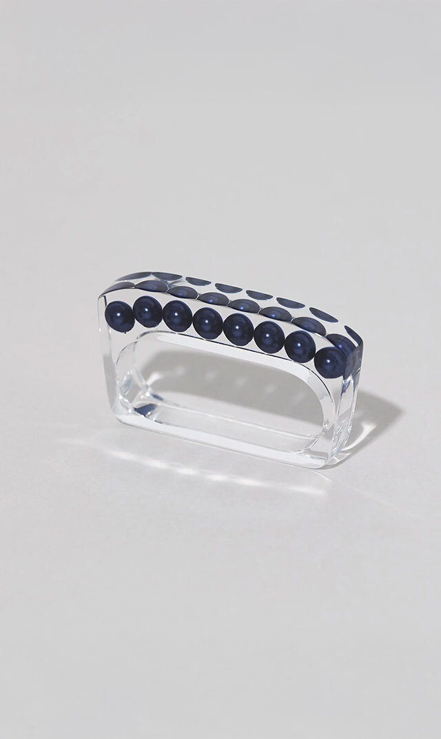 [POPUP期間限定販売(～9/13）]【ジュティク(JUTIQU)】Essence Double Ring 2（ネイビー）