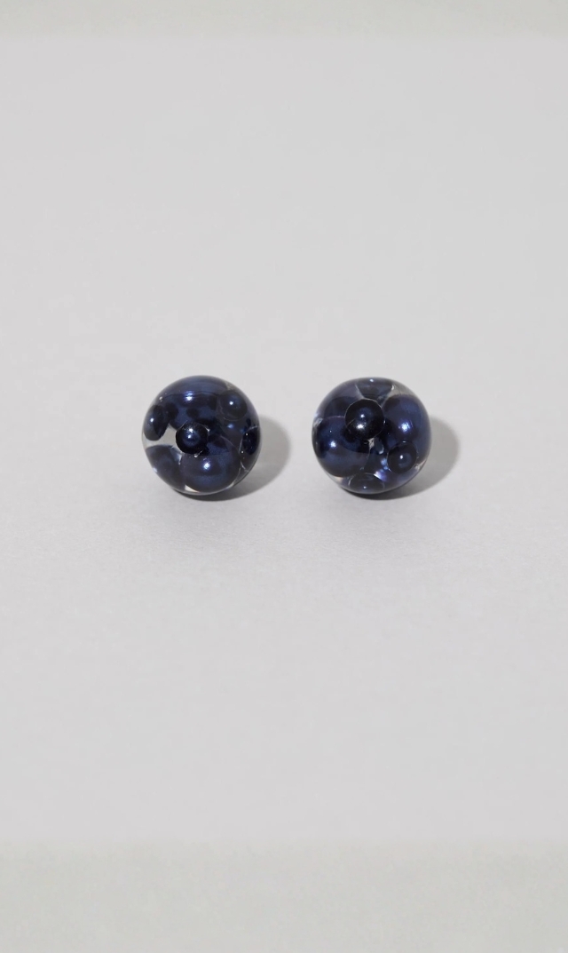 [POPUP期間限定販売(～9/13）]【ジュティク(JUTIQU)】Cosmo Earring 1 (ネイビー/S）