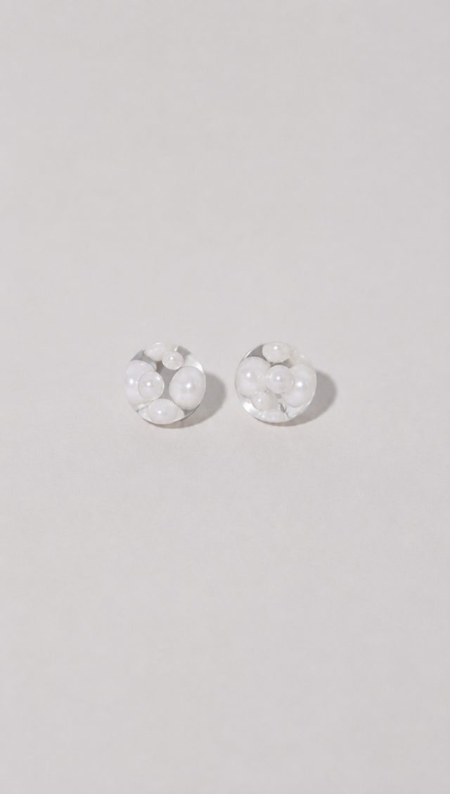 [POPUP期間限定販売(～9/13）]【ジュティク(JUTIQU)】Cosmo Earring 1 (ホワイト/S）