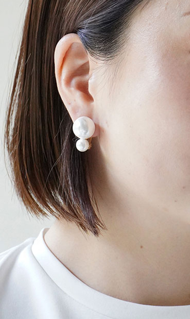 ≪Kenneth Jay Lane≫ダブル パールイヤリング Kenneth Jay Lane パールダブルフープピアス （ピアス