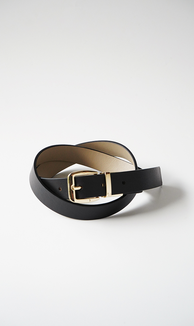 レフィエリバーシブルベルト黒・トープ