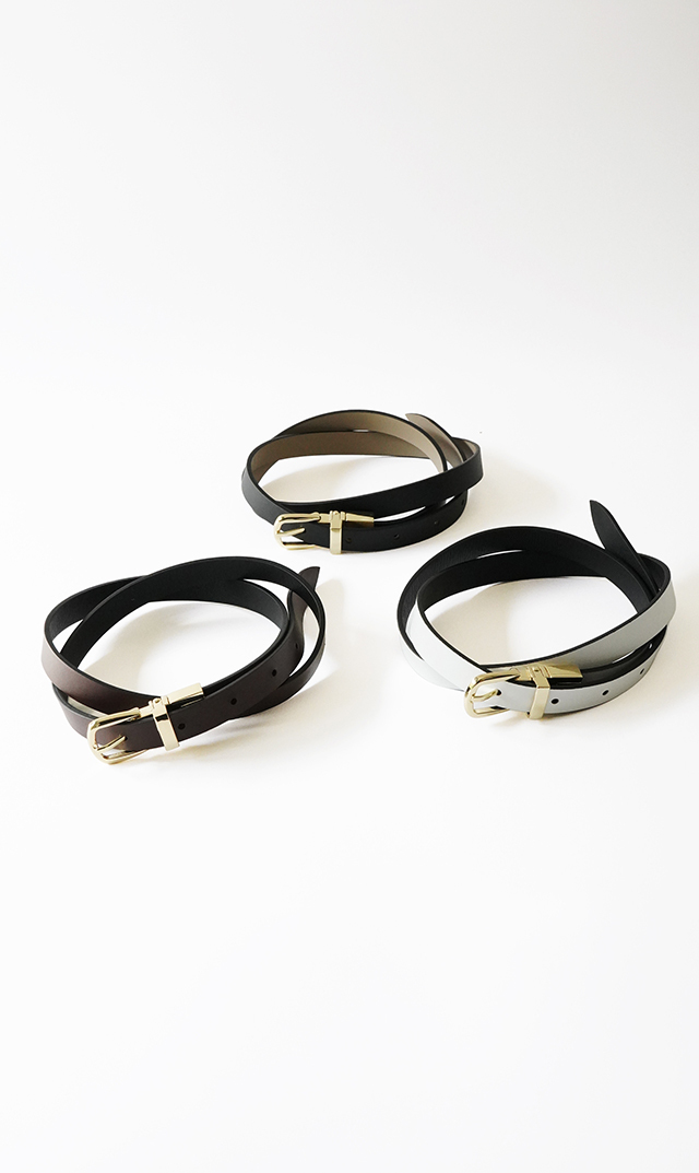 LEFIJE牛革リバーシブルメタルバックルベルト3色展開
