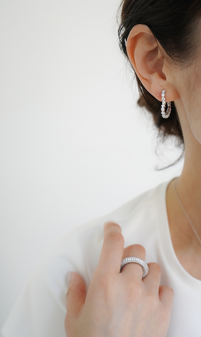 ≪LUV AJ≫ クリスタル リング 2色 Pave Amalfi Ring Pave Amalfi Ring- Silver | Luv Aj
