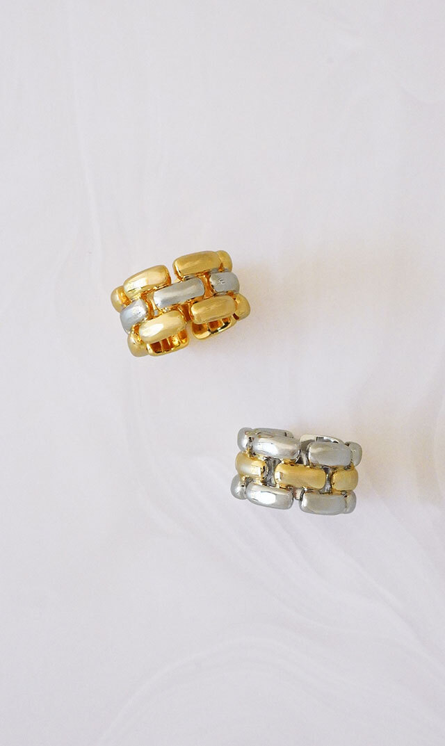 [ ※受注販売(～3/22）]【ラブ・エージェイ(LUV AJ)】THE NOIR LINKリング（ゴールド/シルバー）