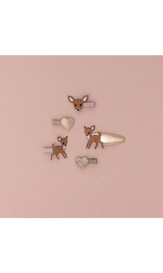 キッズバンビヘアクリップ＆ヘアピン4個セット