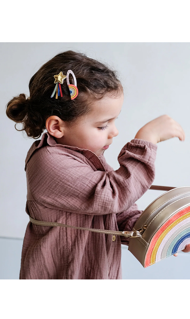 インポートレインボーヘアクリップ（4個セット）