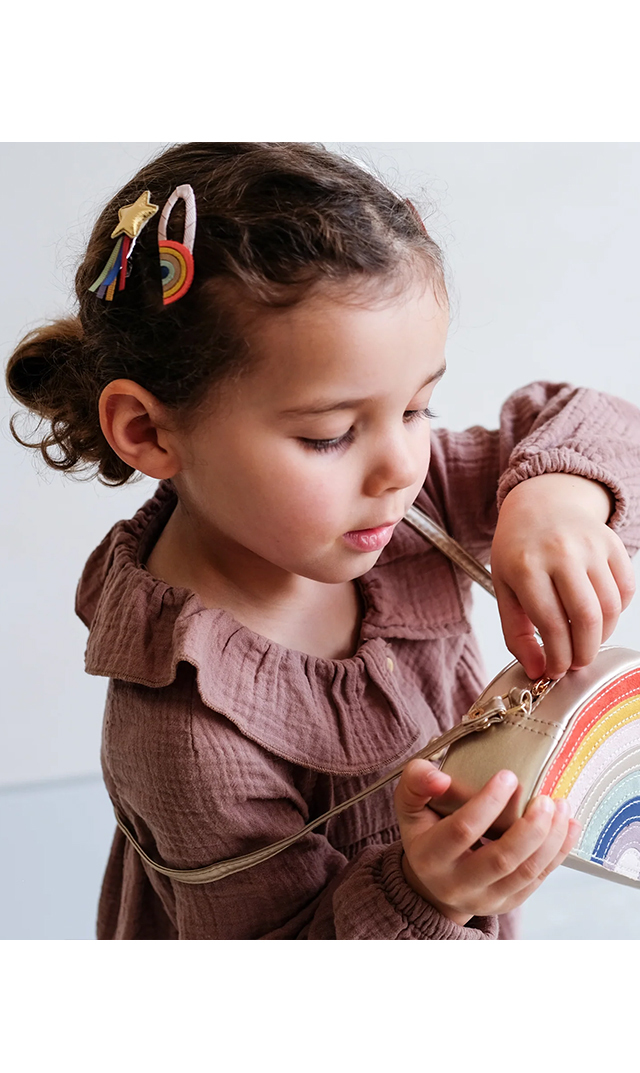 インポートレインボーヘアクリップ（4個セット）