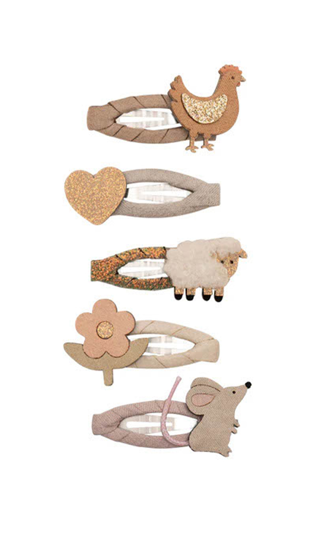 【ミミ＆ルーラ】ファームアニマルミニヘアクリップ(5個セット）