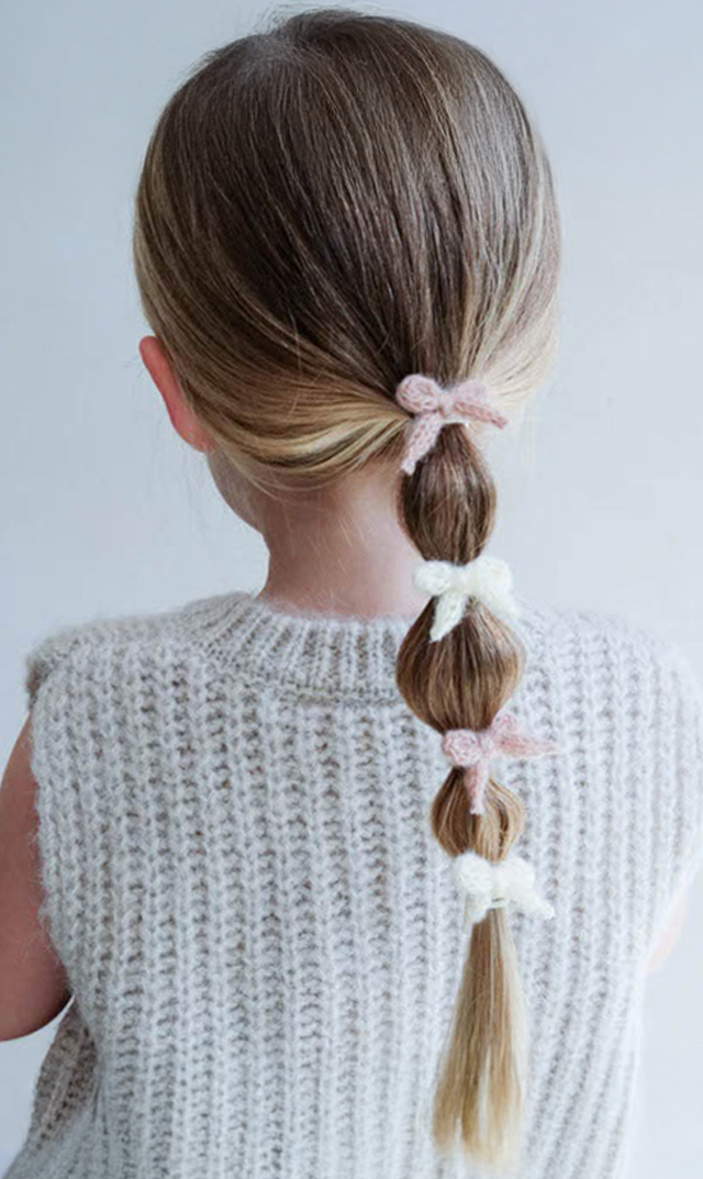 【ミミ＆ルーラ】グラニーニットリボンミニヘアゴム(8本セット）