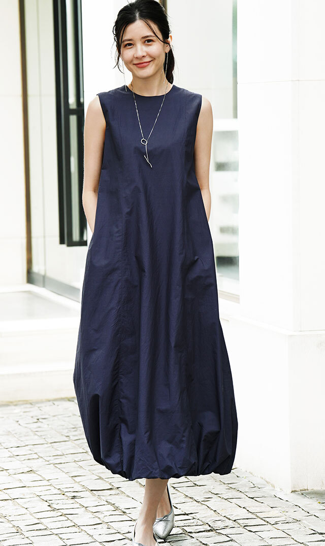 ヌキテパから、ポプリンソリッドスリーブワンピースが登場！ 