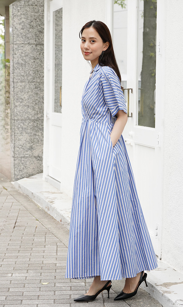 ヌキテパから、カシュクールのアシンメトリードレス“Poplin Shirts
