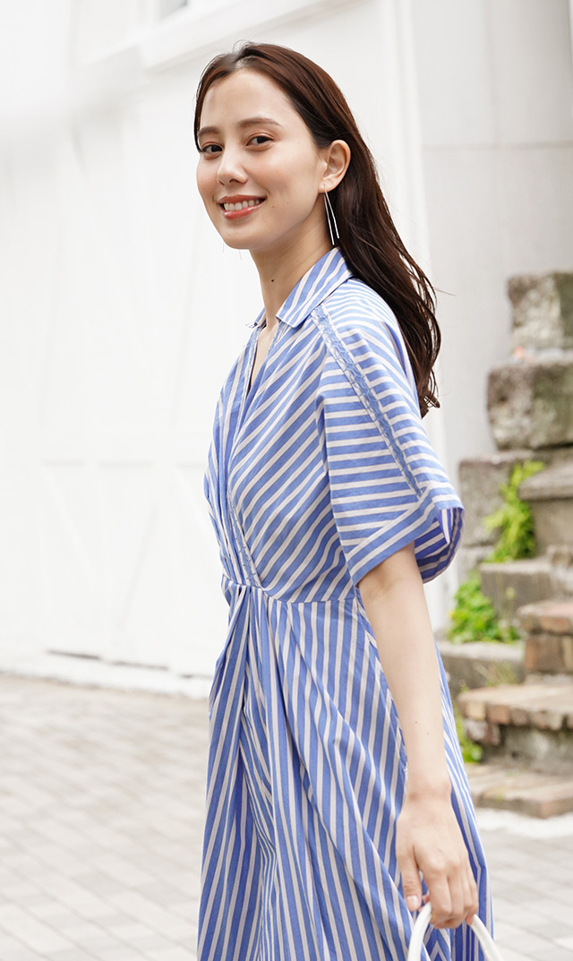 ヌキテパから、カシュクールのアシンメトリードレス“Poplin Shirts