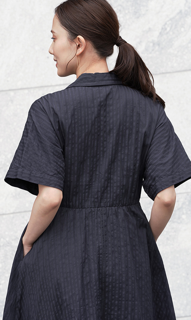 ヌキテパから、カシュクールのアシンメトリードレス“Poplin Shirts