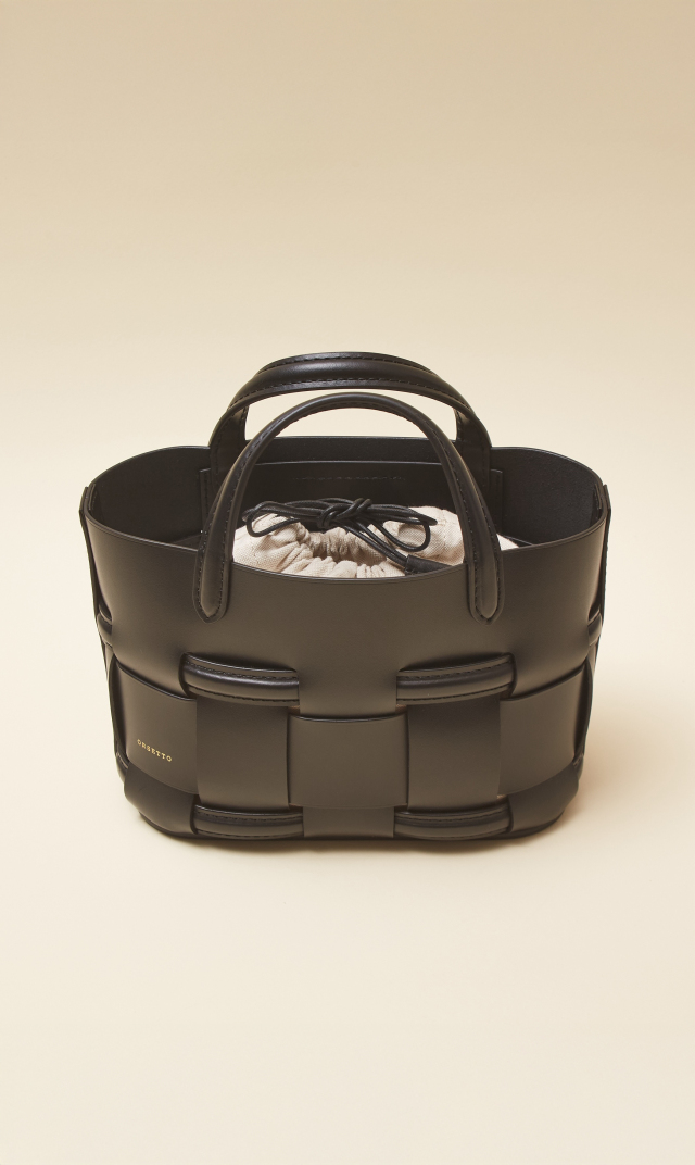 オルセットナイロンショルダー付きRETE バッグ黒