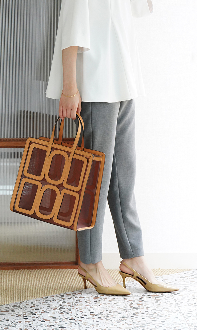 【オルセット(ORSETTO】TULLEナイロンチュールトートバッグ(3色展開）