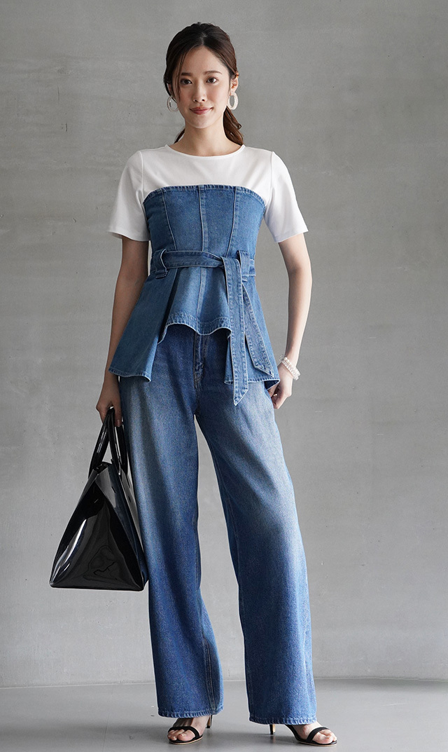 HOLIDAY DENIM BUSTIER デニム　ビステェ HOLIDAY（ホリデイ）の「DENIM BUSTIER デニムビスチェ（ベスト）」 - WEAR