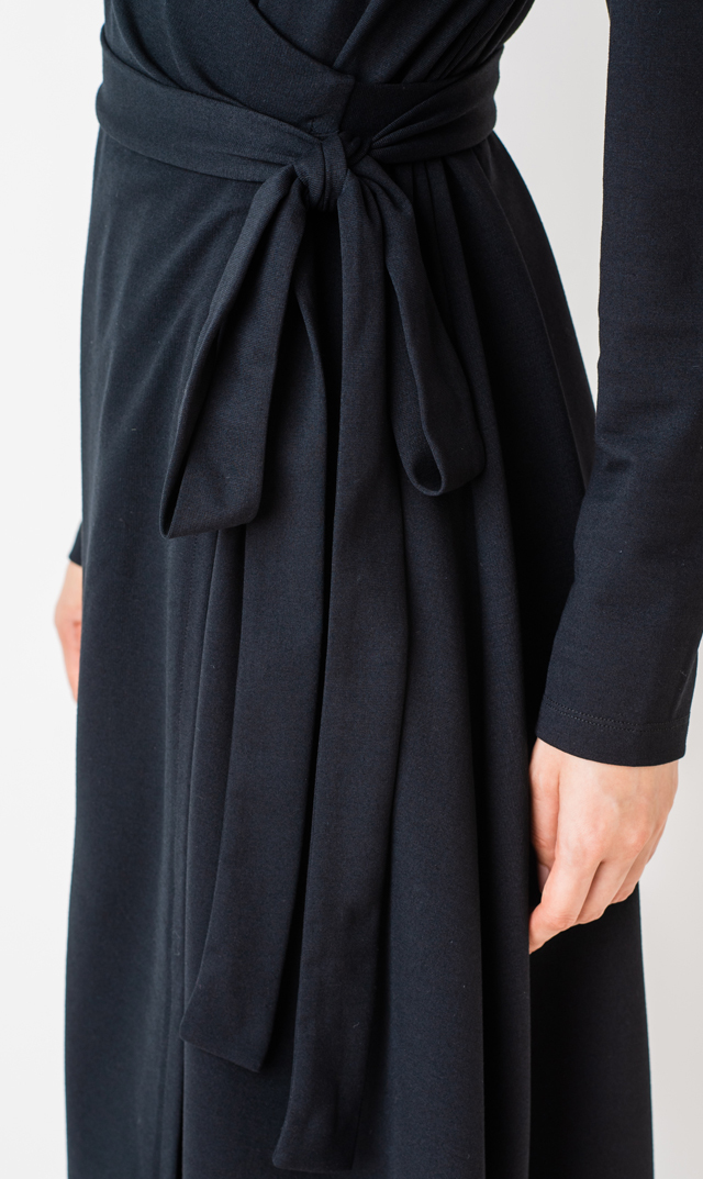 セラフィン Seraphine ケンドラ襟付きラップドレス ブラック