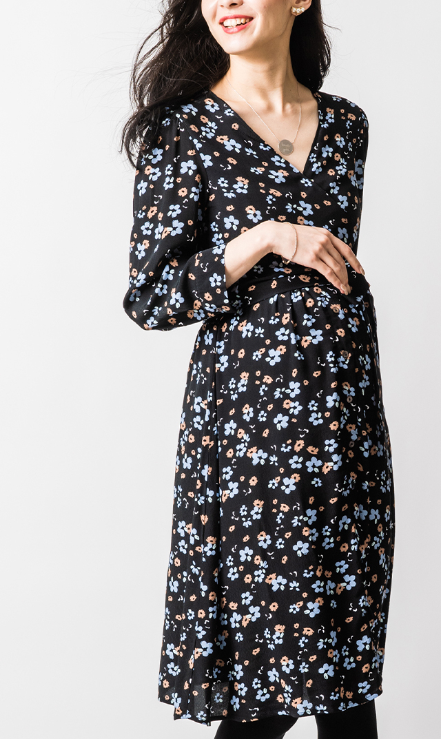 マタニティ 授乳ok セラフィン ジョイドレス ブラックフローラル
