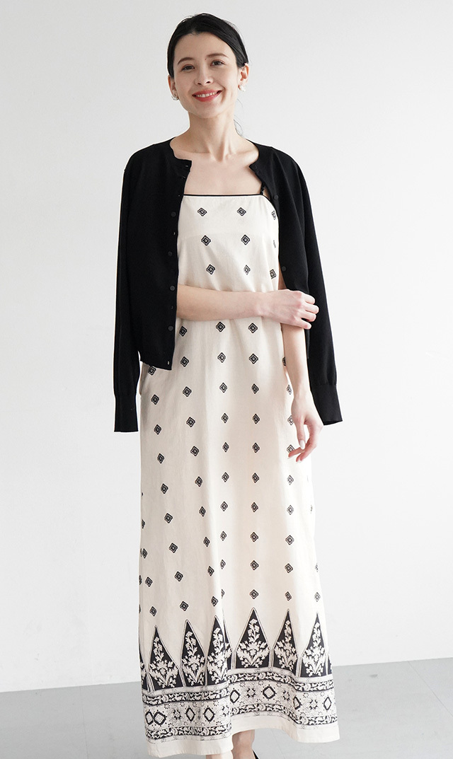新着【SARA MALIKA(サラマリカ)】ZigzagFlowerPrint CamiDress