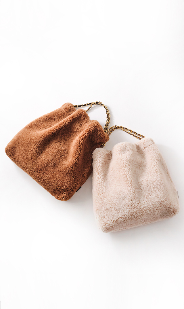 【未使用品】ヴィオラドーロ　ファーバッグ VIOLADORO/ヴィオラドーロ】 エコファートートBAG ファー