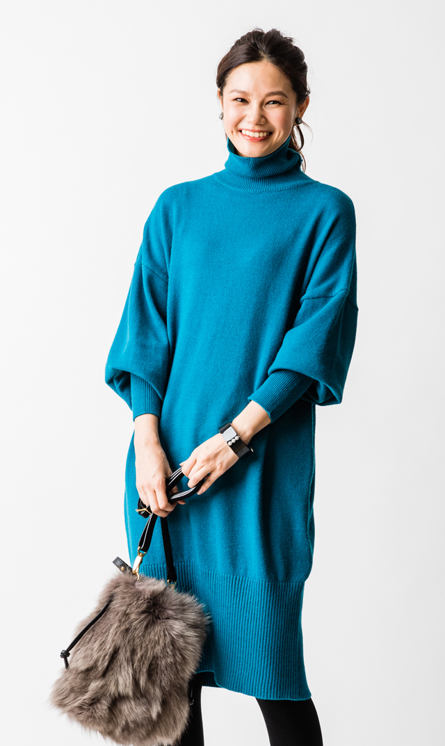 【ヴィリーナ(VIRINA)】ミランダナーシングニットドレス（ブルー）