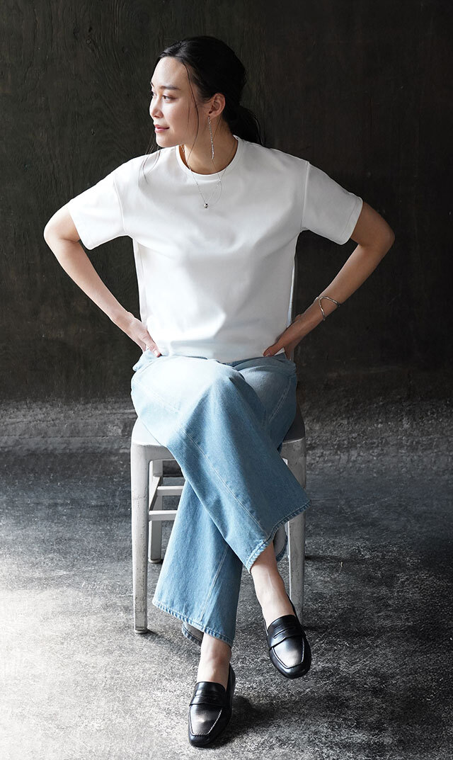 現行品　VIRINA ヴィリーナ クラリスTシャツ　白　M UVカット97％、接触冷感、透けにくく高級感が漂うポンチ素材の