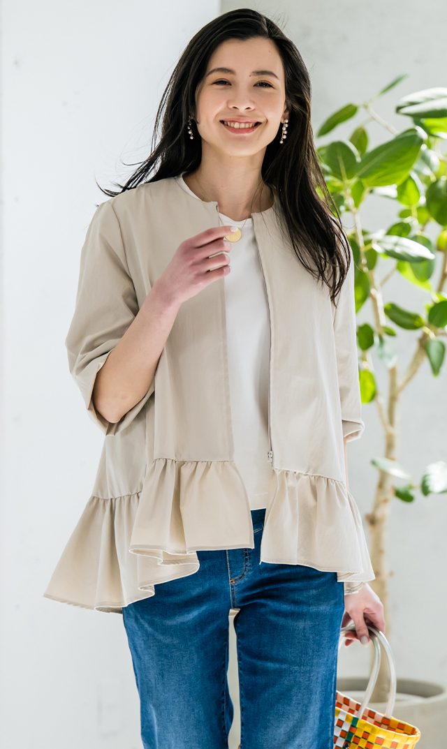 ベンチ 収納付 【ヴィリーナ】ブリジットジャケット（ベージュ