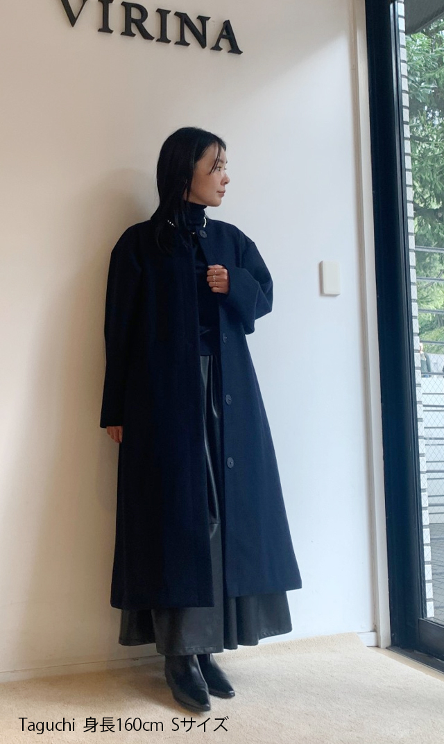 ヴィリーナVIRINA メルロングコート アイボリー Sサイズ 洗練されたシルエットを美しく着こなす“メルロングコートが登場！