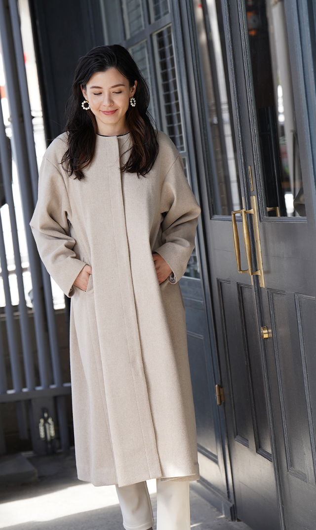 crewreアジャスタブルウールロングコート crewre online shop / アジャスタブルウールロングコート